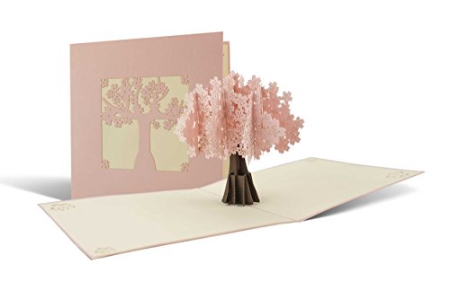 Karte zum Muttertag mit Kirschbaum, schöne Karte für den Frühling, Glückwunschkarte, Geburtstagskarte, Geschenkkarte, Pop-Up-Karte, F09