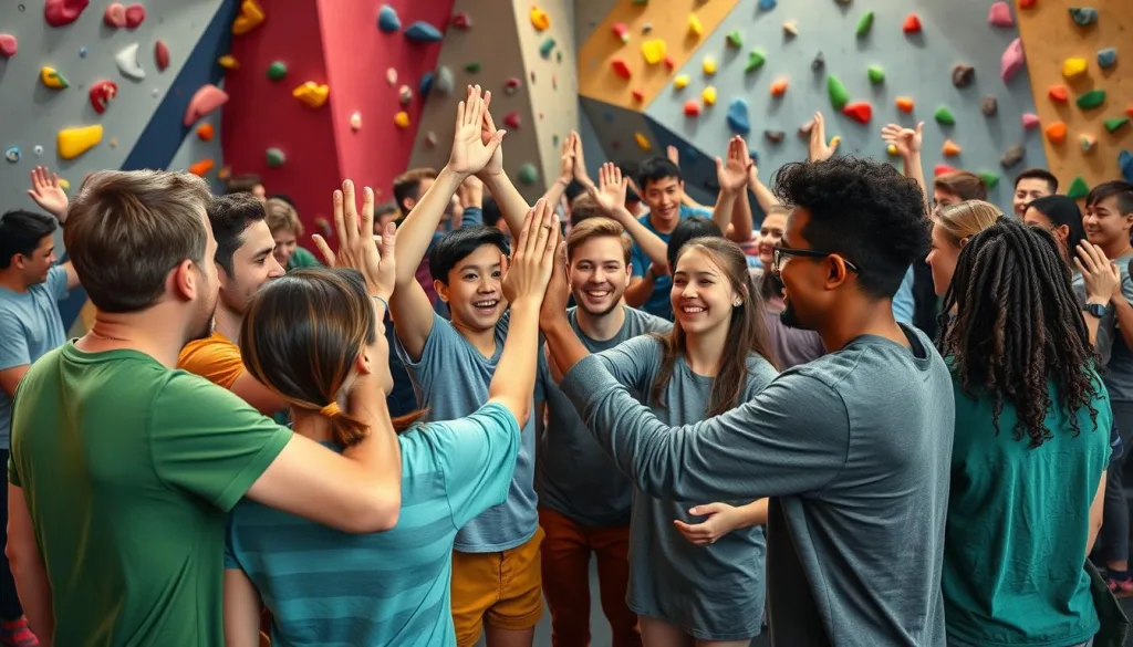 Community und Unterstützung beim Bouldern