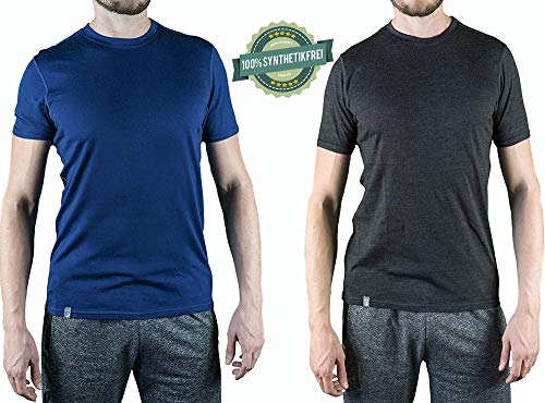 Alpin Loacker Merino T-Shirt Merino-Wolle Sportshirt Herren | wenig Schweiß + Lange trocken | Funktionsshirt Unterwäsche | m grau