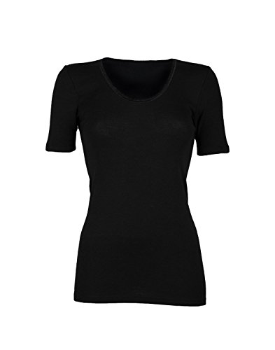 Dilling Merino T-Shirt für Damen - aus 100% Bio-Merinowolle Schwarz 38