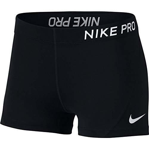 NIKE Damen Shorts Pro 3, Schwarz (Schwarz/Weiß), Gr. S