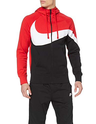Nike Herren Sportswear Hoodie Full-Zip, University Red/White Black, L