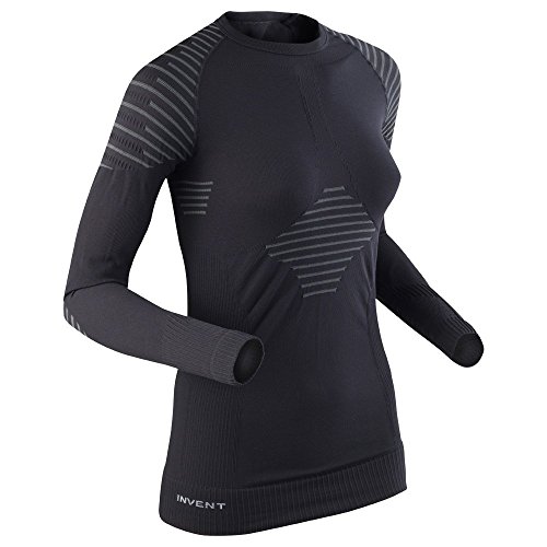 X-Bionic Erwachsene Funktionsbekleidung Lady Invent UW Shirt Long SL, Black/Anthracite, L, I020272